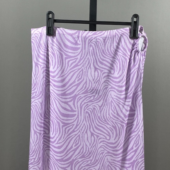 NEW Kendall & Kylie Skirt Womens Large purple animal sheer beach cover up maxi - Picture 2 of 10